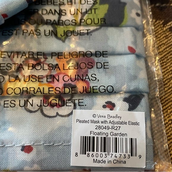 Vera Bradley Fitted pleated Face Mask various patterns Adjustable elastic NWT - Picture 7 of 15